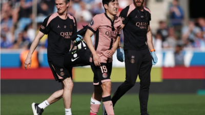 ‘아’ 이강인 쓰러졌다.. 왼쪽 무릎 부상 의심→후반 시작과 함께 교체 아웃···PSG 1-2 스트라스부르
